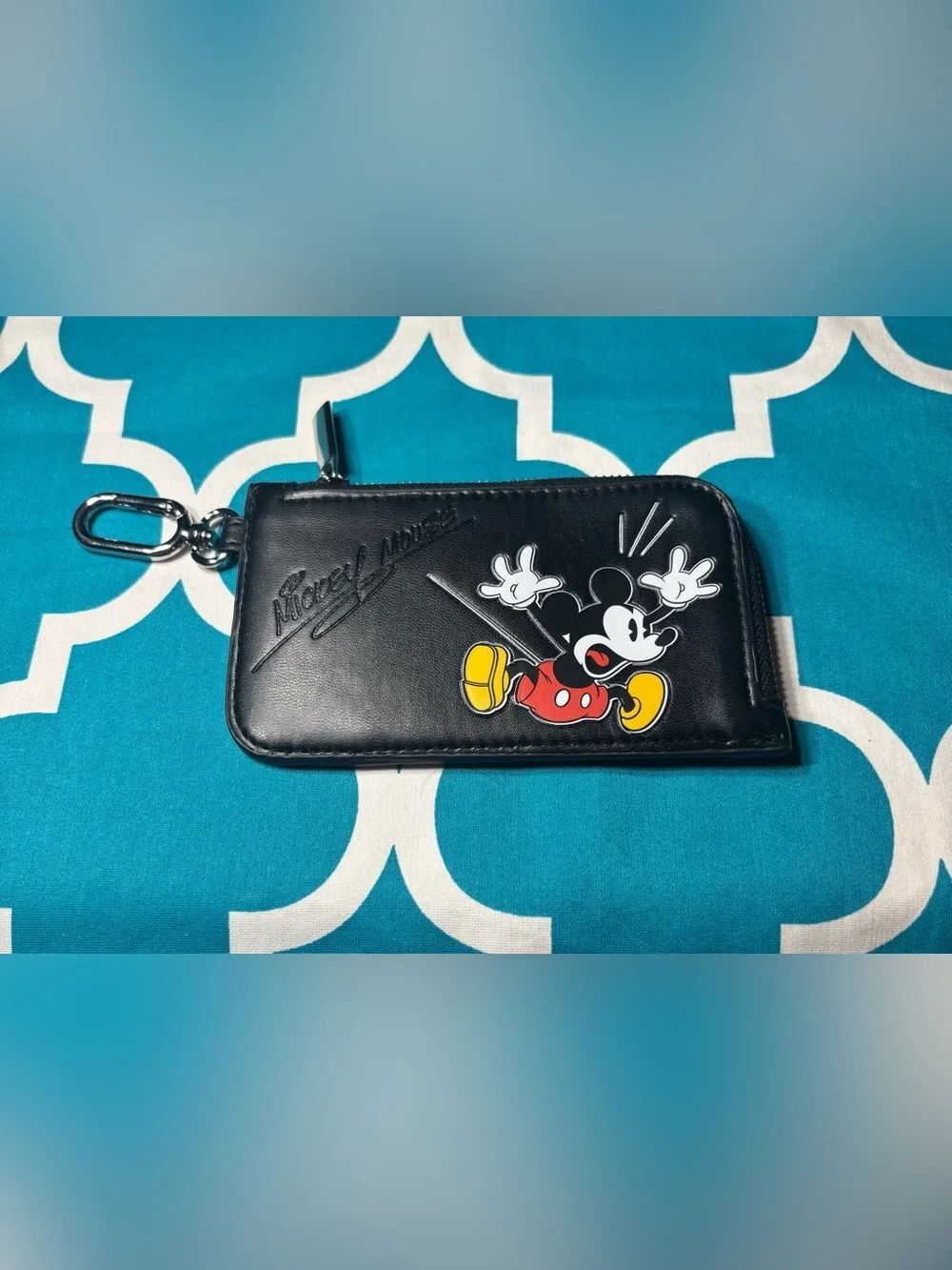 New Mickey Mouse Black Zip Wallet with Graphic